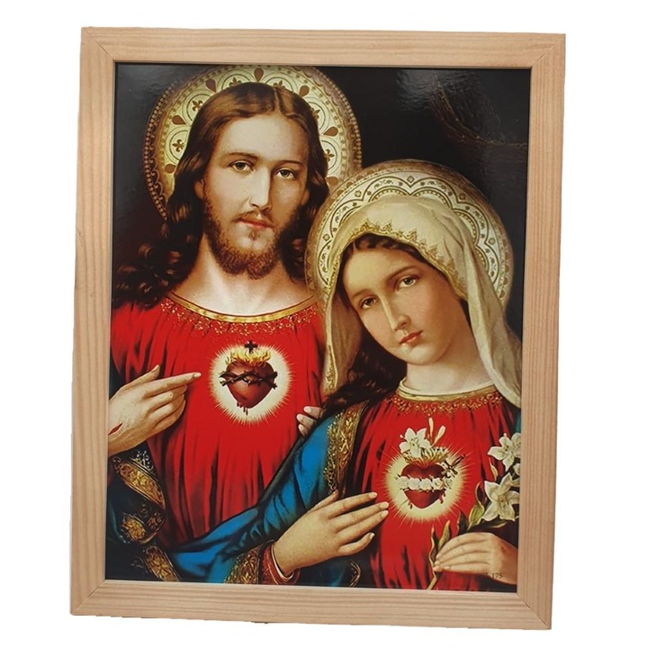 Icoană Goya, Mantuitorul Iisus si Fecioara Maria, Multicolor, 20x25cm