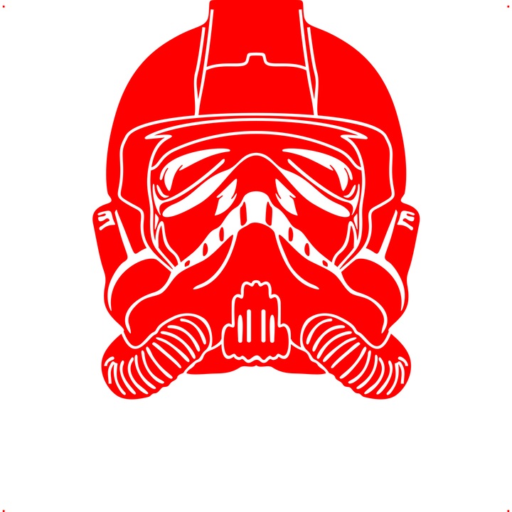 Sticker auto masca gaze, Cri Flo, Rezistent la apa, Culoare Rosu, Marime 21 cm