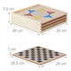 Colectie de jocuri din lemn 7-in-1, cu 7 jocuri clasice, set compact cu sah, dame, ludo, backgammon, tic tac toe, jocul scarilor si steaua chinezeasca