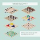 Colectie de jocuri din lemn 7-in-1, cu 7 jocuri clasice, set compact cu sah, dame, ludo, backgammon, tic tac toe, jocul scarilor si steaua chinezeasca