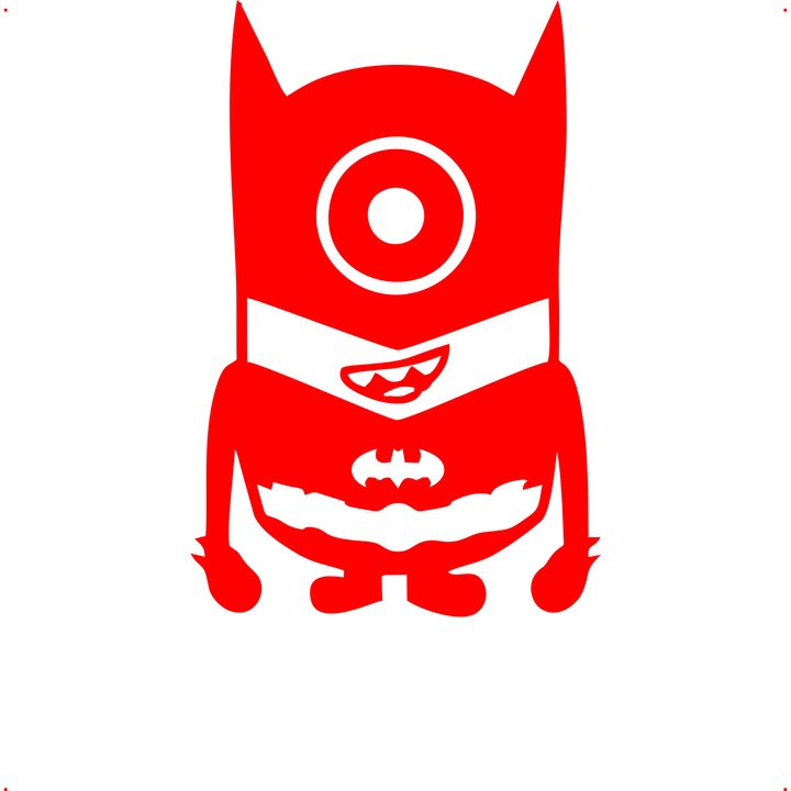 Sticker auto minio bat, Cri Flo, Rezistent la apa, Culoare Rosu, Marime 21 cm