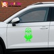 Sticker auto minion black, Cri Flo, Rezistent la apa, Culoare Verde, Marime 21 cm