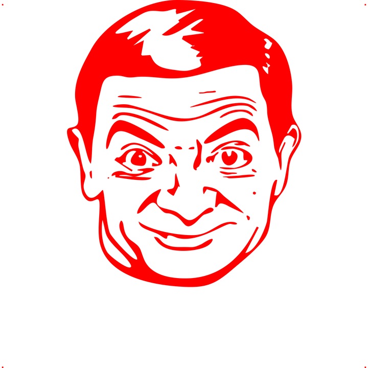 Sticker auto mr bean, Cri Flo, Rezistent la apa, Culoare Rosu, Marime 21 cm