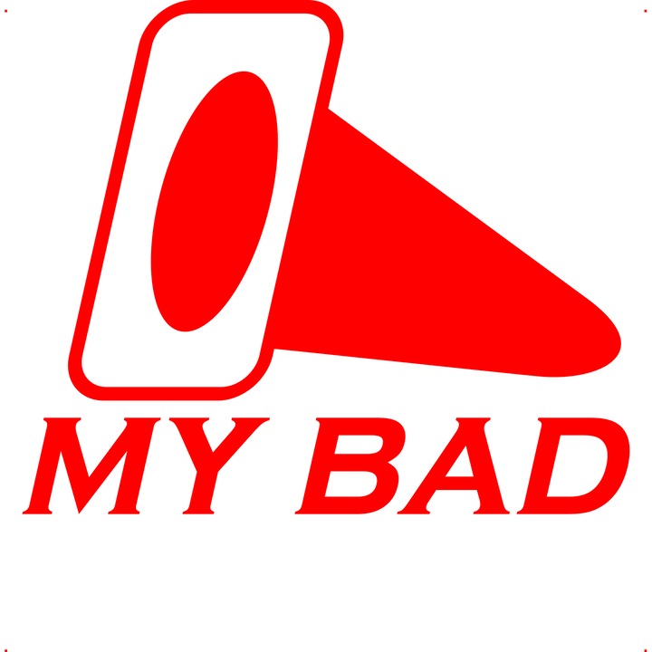 Sticker auto my bad, Cri Flo, Rezistent la apa, Culoare Rosu, Marime 21 cm