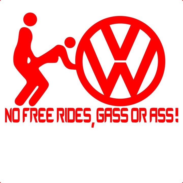 Sticker auto nfr vw, Cri Flo, Rezistent la apa, Culoare Rosu, Marime 21 cm