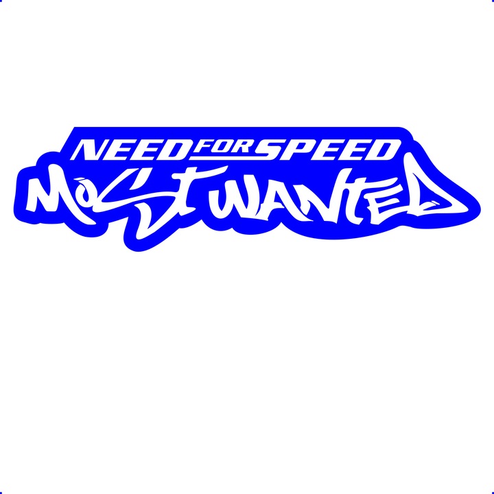 Sticker auto nfs, Cri Flo, Rezistent la apa, Culoare Albastru, Marime 21 cm