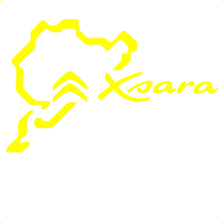 Sticker auto nurburgring audi citroen xsara, Cri Flo, Rezistent la apa, Culoare Galben, Marime 21 cm