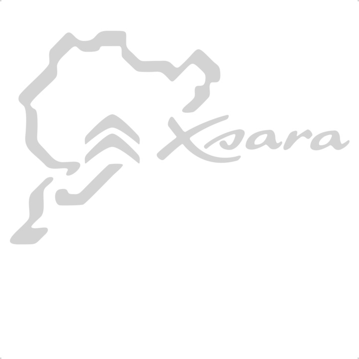 Sticker auto nurburgring audi citroen xsara, Cri Flo, Rezistent la apa, Culoare Alb, Marime 21 cm