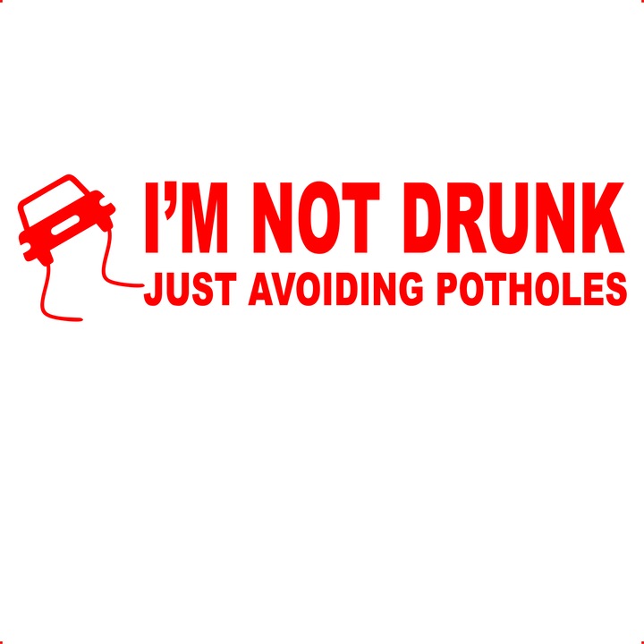 Sticker auto not drunk drift, Cri Flo, Rezistent la apa, Culoare Rosu, Marime 21 cm