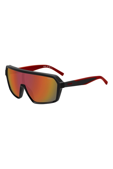 HUGO, Ochelari de soare shield cu logo, Rosu/Negru