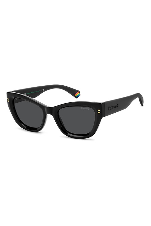 Polaroid, Ochelari de soare cat-eye cu lentile polarizate, 52-20-140, Negru