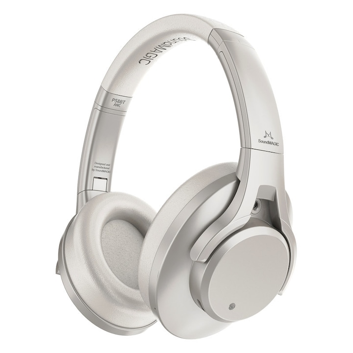 Vezeték nélküli fejhallgató SoundMagic P58BT, over-ear, Bluetooth 5.3, aktív zajszűrés, ezüst, 305g