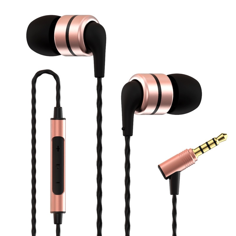 SoundMAGIC E80C Casti cu fir intraauriculare cu microfon, calitate sunet Hi-Fi mufa Audio placata cu aur de 3.5 mm cablu impletit Anti-incurcatura Euro proiectat pentru audiofili, aur