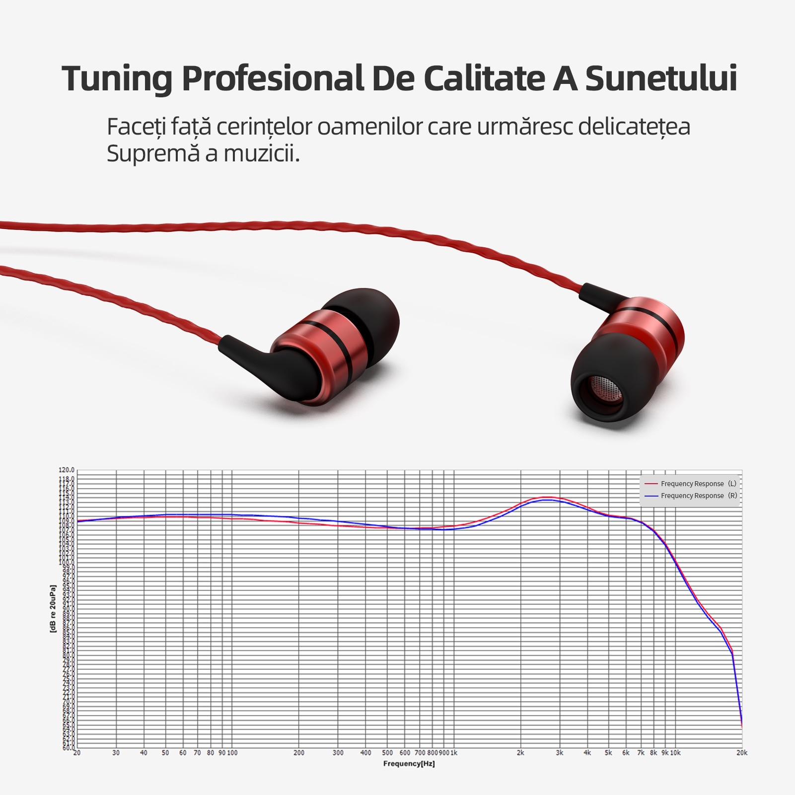 SoundMAGIC E80C Casti cu fir intraauriculare cu microfon, calitate sunet Hi-Fi mufa Audio placata cu aur de 3,5 mm cablu impletit Anti-incurcatura Euro proiectat pentru audiofili, rosu