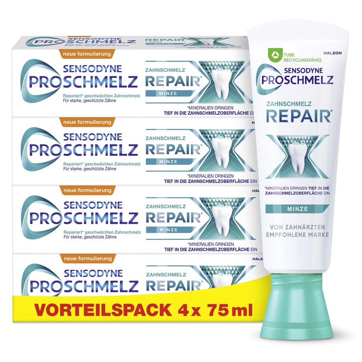 Proschmelz Sensodyne Proenamel Repair fogkrém, 4x75ml-es készlet, fluoriddal