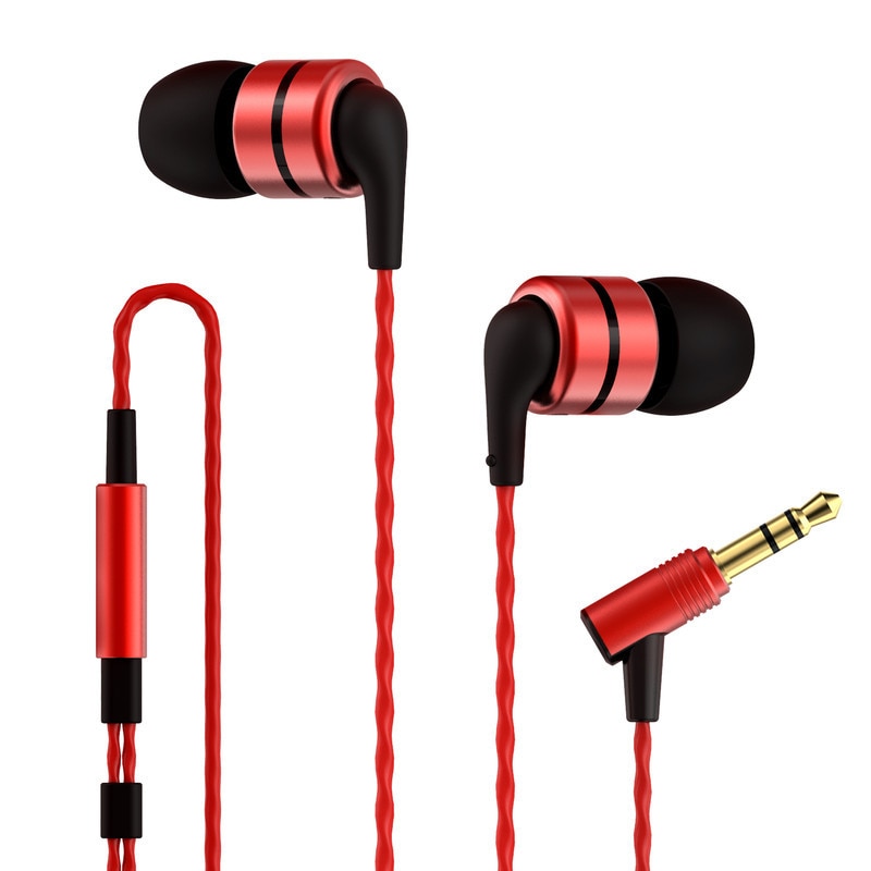 Casti SoundMAGIC E80 cu fir intrauresti si calitate audio Hi-Fi, mufa audio placata auriu de 3,5mm, cablu impletit anti-incalcit, proiectate pentru audiofili, rosu