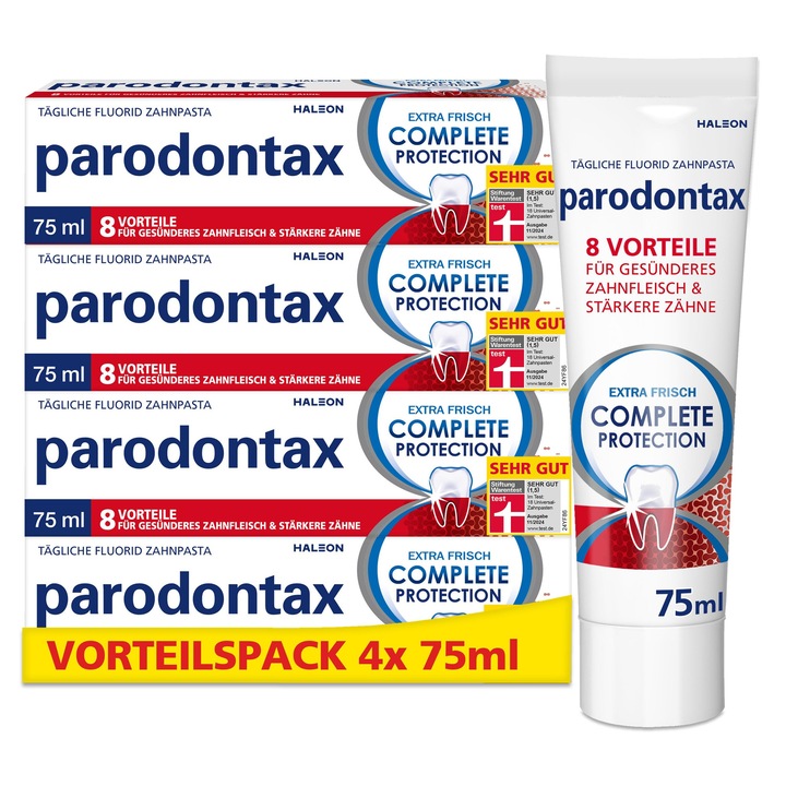 Parodontax Complete Protection fogkrém fluoriddal, 4 x 75 ml-es készlet