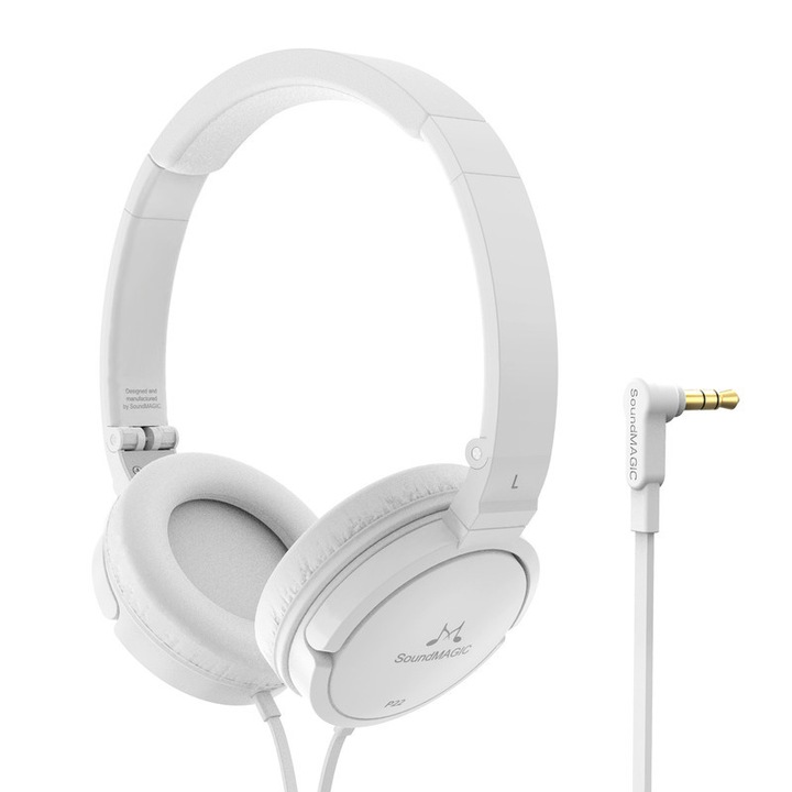 SoundMAGIC P22 vezetékes fejhallgató, zajszigetelés, fehér, 1.2m