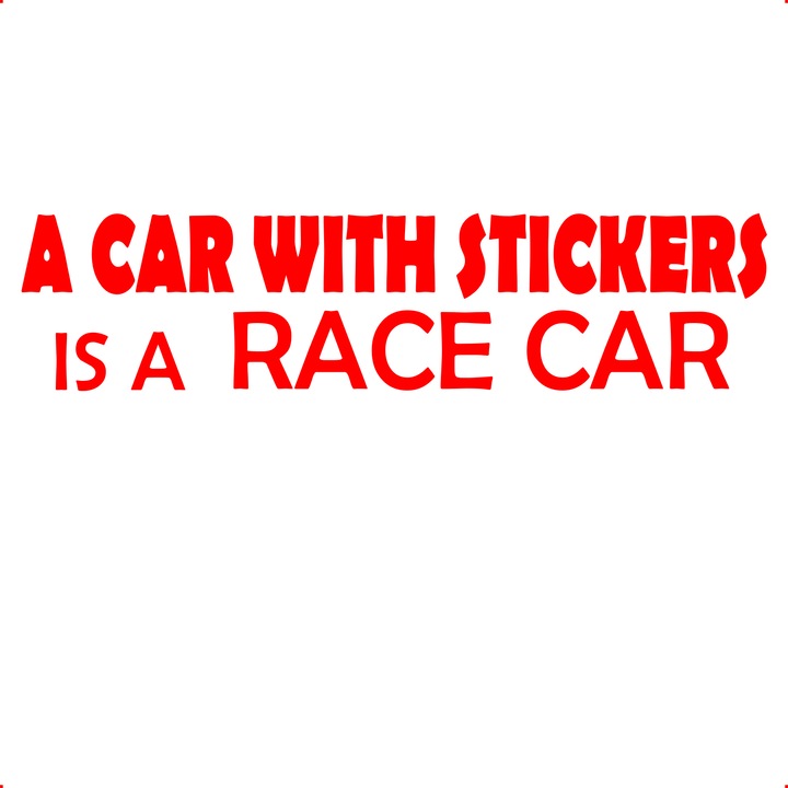 Sticker auto race car rosu, Cri Flo, Rezistent la apa, Culoare Rosu, Marime 21 cm