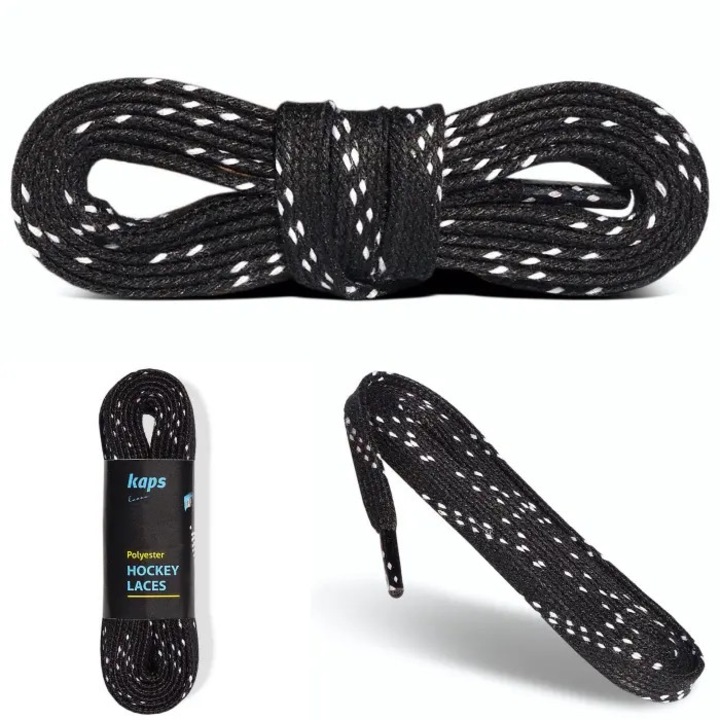 Snururi pentru patine de hochei KAPS, 243 cm, poliester, rezistente la apa, 8 mm, set