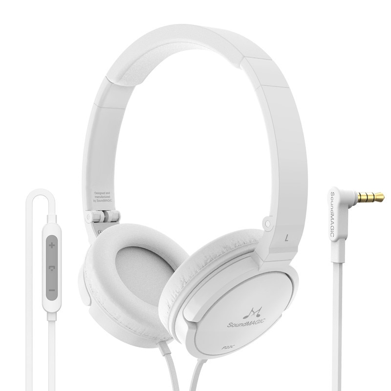 Casti on-ear SoundMagic P22C alb microfon pliabile 1.2m