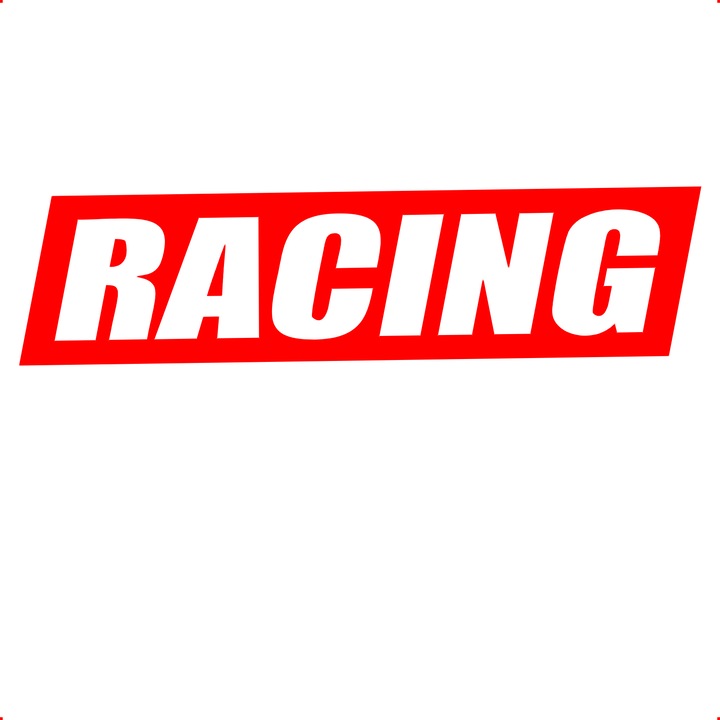 Sticker auto racing, Cri Flo, Rezistent la apa, Culoare Rosu, Marime 21 cm