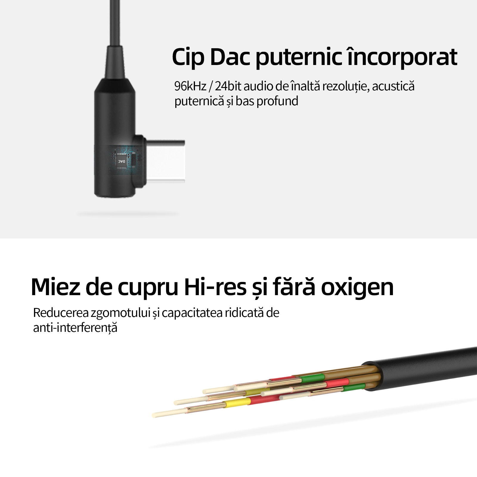 Casti SoundMAGIC E80D Type-C cu microfon, cip decodor de inalta rezolutie, raspuns puternic la bass, compatibil cu telefoane/tablete/laptopuri Android, negru