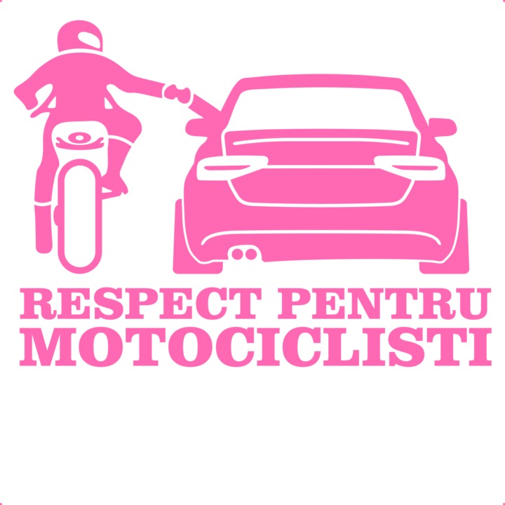 Sticker auto respect audi ro, Cri Flo, Rezistent la apa, Culoare Roz, Marime 21 cm
