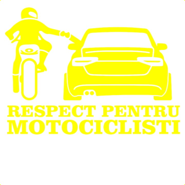 Sticker auto respect audi ro, Cri Flo, Rezistent la apa, Culoare Galben, Marime 21 cm