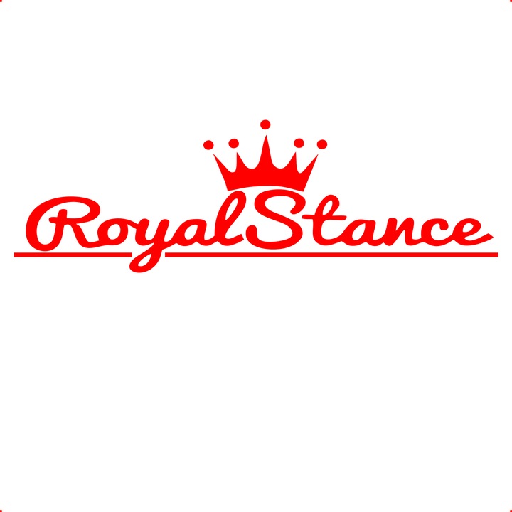 Sticker auto royal stance, Cri Flo, Rezistent la apa, Culoare Rosu, Marime 21 cm