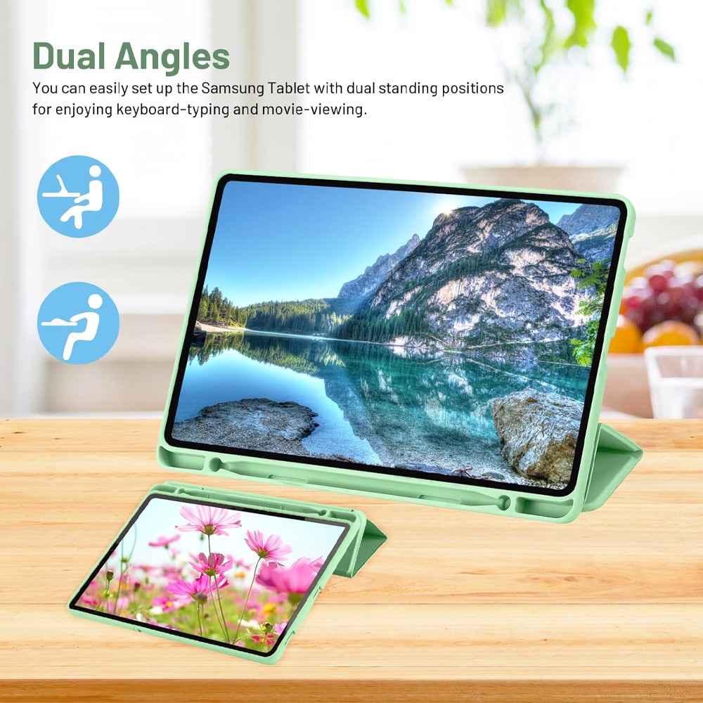 Husa Tableta FlexPro pentru Samsung Galaxy Tab S10 FE Plus, Protectie Completa, Functie Stand, Suport Creion, Verde Matcha