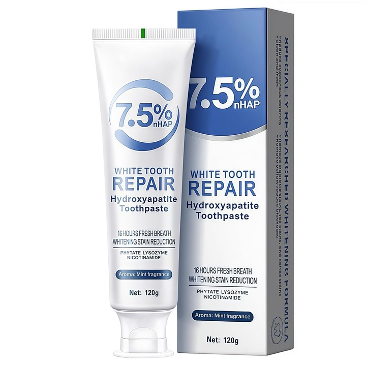 TANSAR fogkrém, hidroxiapatittal, fluoridmentes, fehérítő, menta ízű