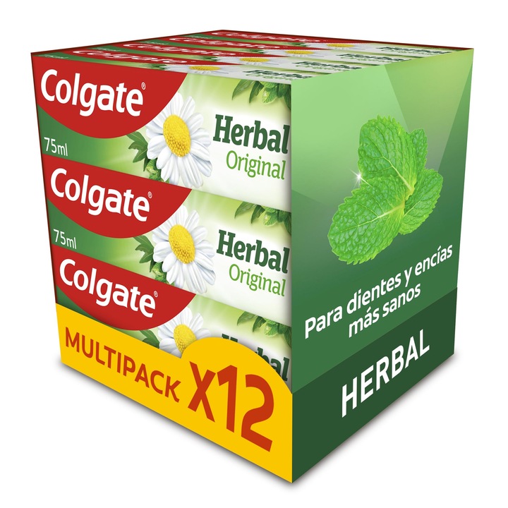 Colgate fogkrém gyógynövényes összetevőkkel, eukaliptusz, 12 x 75 ml-es készlet