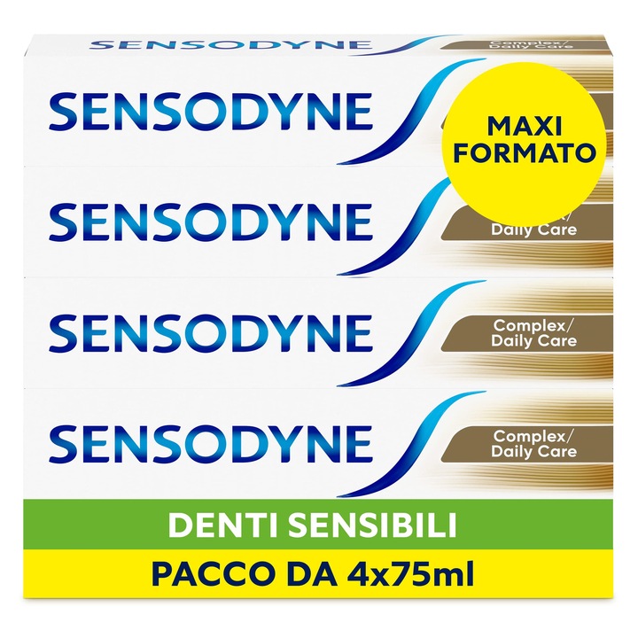 Sensodyne Complex fogkrém, 4 x 75 ml-es készlet, fluoriddal, érzékeny fogakra