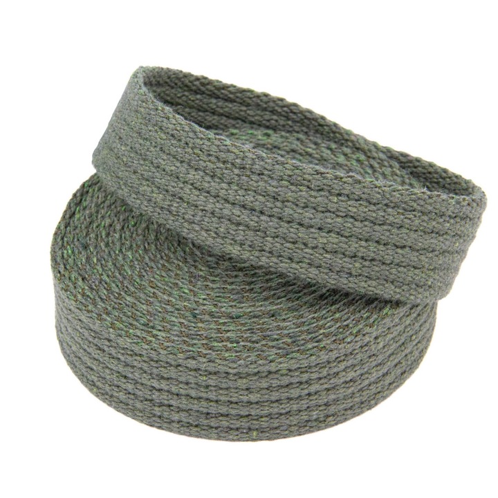 Banda de bumbac 25 mm, Kacperek, masliniu, 10 metri