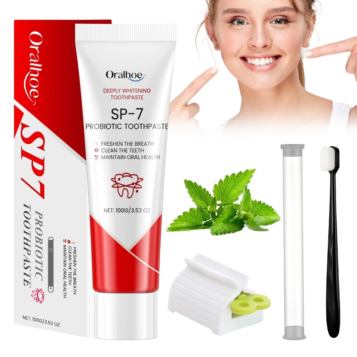 WUSANNA Sp-7 Ultra fogkrém, 3 db-os készlet, élénk fehér, 100g, menta