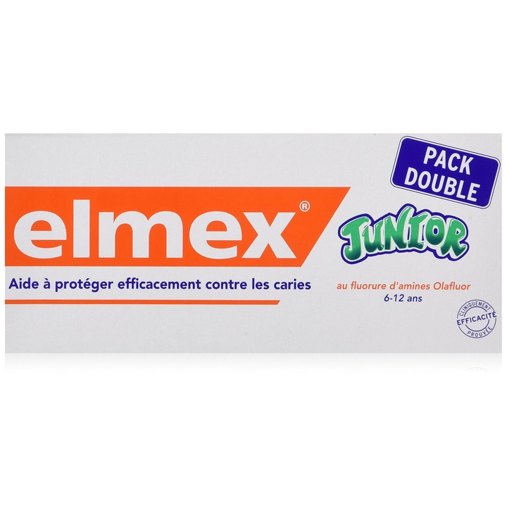 Fogkrém junioroknak, Elmex, 2 x 75 ml-es készlet, fluoriddal