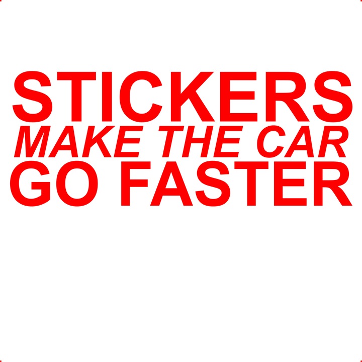 Sticker auto stickers faster, Cri Flo, Rezistent la apa, Culoare Rosu, Marime 21 cm