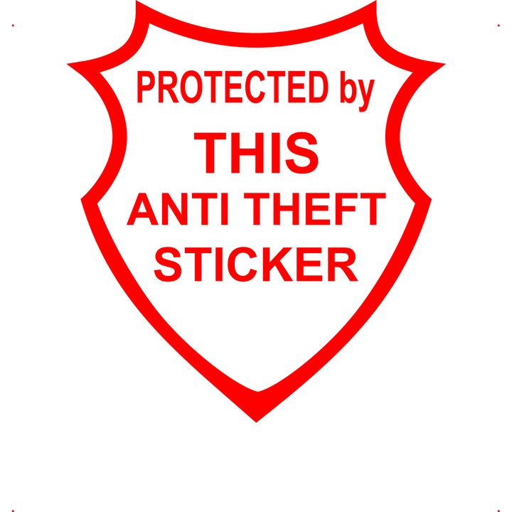 Sticker auto protected by, Cri Flo, Rezistent la apa, Culoare Rosu, Marime 21 cm