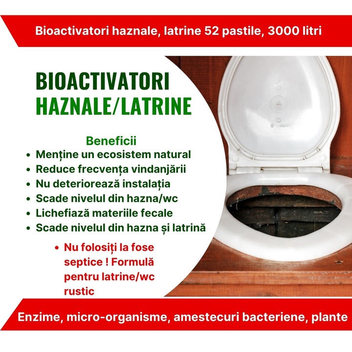 Bioactivator Buha SepticPro, tratament pastile pentru WC, Hazna ...