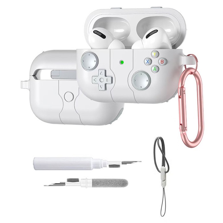 Калъф за AirPods 4, силиконов, бял, устойчив на надраскване