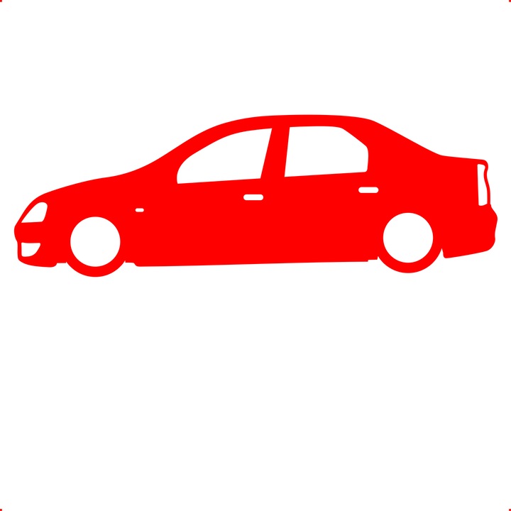 Sticker auto logan ph2, Cri Flo, Rezistent la apa, Culoare Rosu, Marime 21 cm