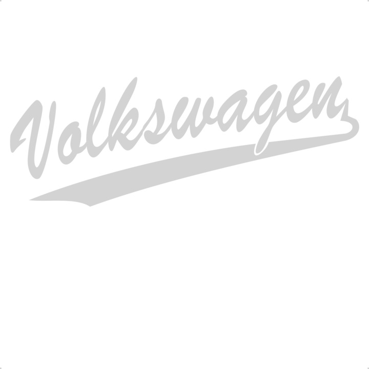 Sticker auto Volkswagen, Cri Flo, Rezistent la apa, Culoare Alb, Marime 21 cm
