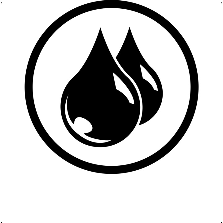 Sticker auto watercooled picaturi, Cri Flo, Rezistent la apa, Culoare Negru, Marime 21 cm