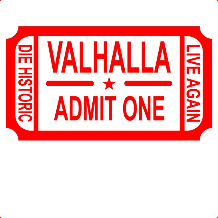 Sticker auto valhalla admit one, Cri Flo, Rezistent la apa, Culoare Rosu, Marime 21 cm