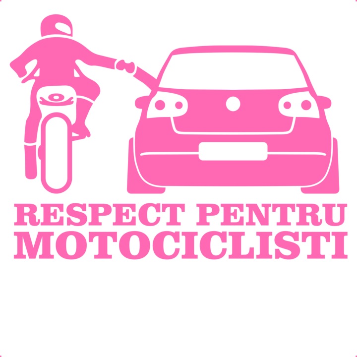 Sticker auto respect golf 5 ro, Cri Flo, Rezistent la apa, Culoare Roz, Marime 21 cm