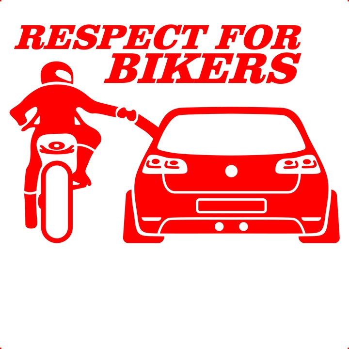 Sticker auto respect golf r en, Cri Flo, Rezistent la apa, Culoare Rosu, Marime 21 cm