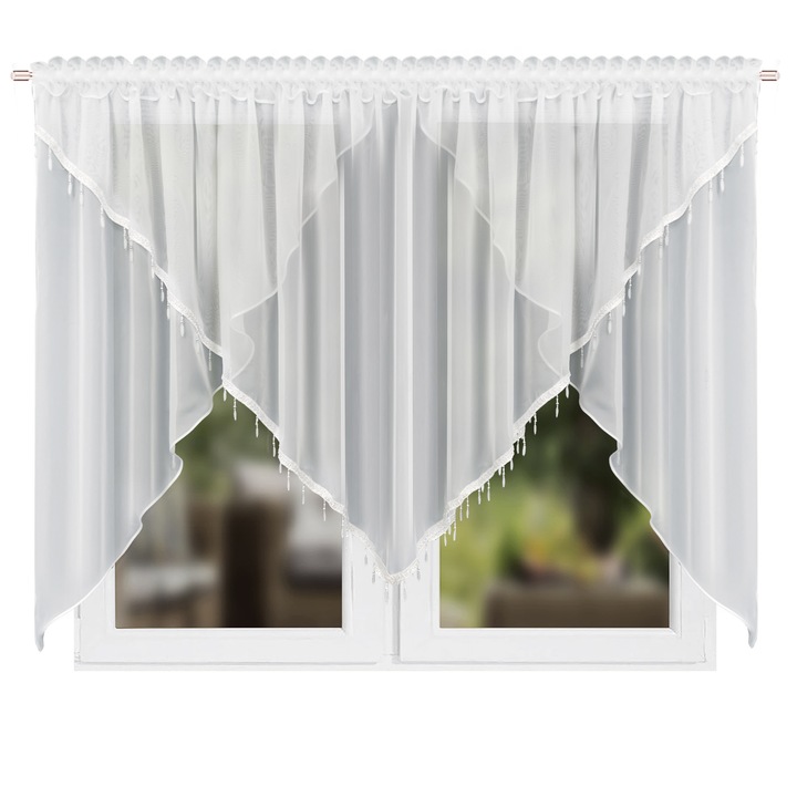 Perdea Turin, Strefa Firan, 400 x 160 cm, Alb