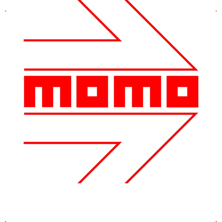 Sticker auto momo, Cri Flo, Rezistent la apa, Culoare Rosu, Marime 21 cm