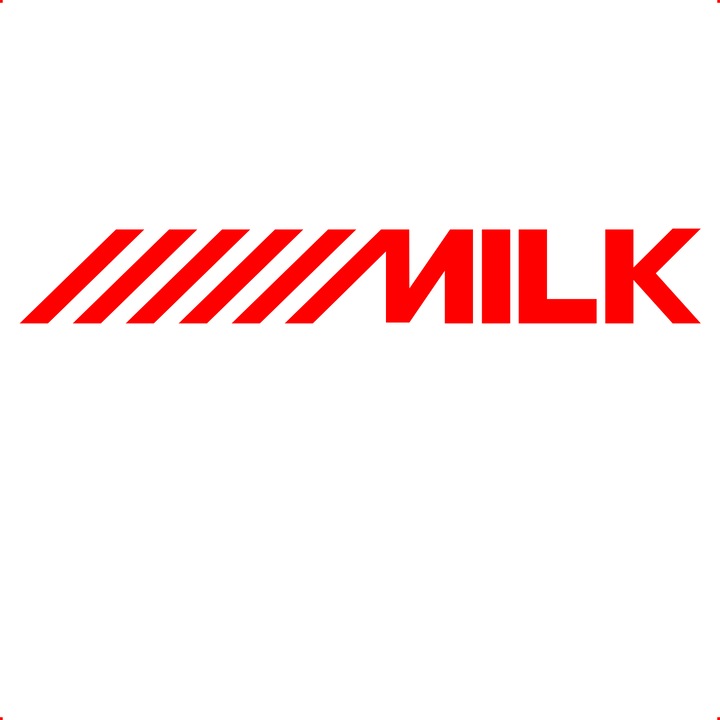 Sticker auto milk, Cri Flo, Rezistent la apa, Culoare Rosu, Marime 21 cm